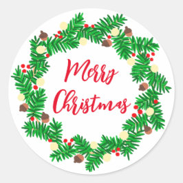 フェスティバルリースメリークリスマス ラウンドシール