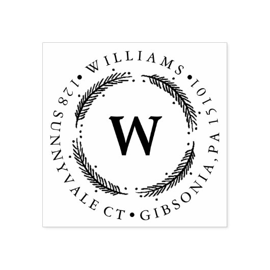 フェスティバルリース |休日の住所スタンプ ラバースタンプ (インプリント)