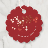 フェスティバルリービーフローラクリスマス伝統的レッド フェイバータグ (正面)