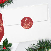 フェスティバルリービーフローラクリスマス伝統的レッド ラウンドシール