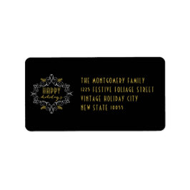 フェスティバルリーフアールデコハッピーホリデーズアドレス ラベル