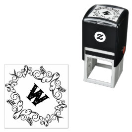 フェスティバルリーフアールデコモノグラムヴィンテージホリデイ セルフインキングスタンプ