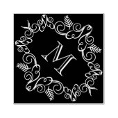 フェスティバルリーフアールデコモノグラムヴィンテージホリデイ ラバースタンプ (インプリント)