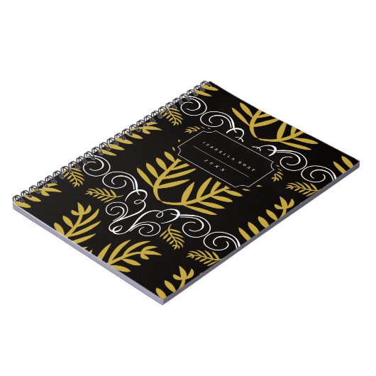 フェスティバルリーフアールデコ金ゴールドヴィンテージシックホリデイ ノートブック (左側)