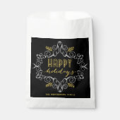 フェスティバルリーフデコ金ゴールドフレームホリデーパーティー フェイバーバッグ (正面)