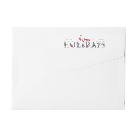 フェスティバルリーフハッピーホリデー差出人住所 ラップアラウンドラベル (裏面)