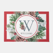 フェスティバルリーフ休日フローライニシャルファミリー名 ドアマット (正面)