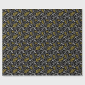 フェスティバルリーフ金ゴールドアールデコヴィンテージシックホリデイ ラッピングペーパー (フラット)