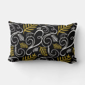 フェスティバルリーフ金ゴールドアールデコヴィンテージシックホリデイ ランバークッション (裏面)