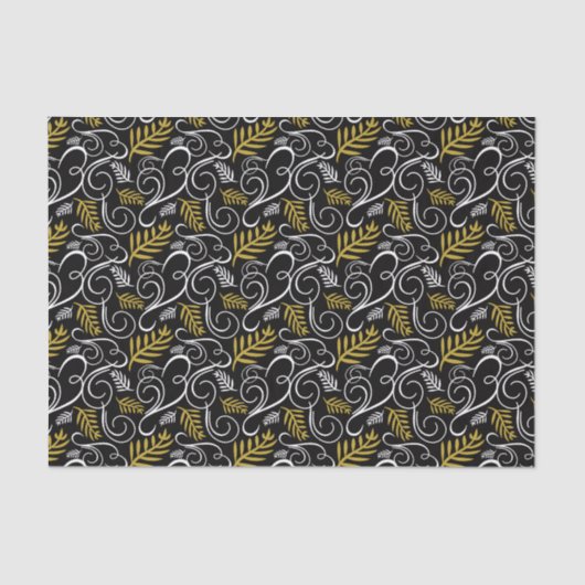 フェスティバルリーフ金ゴールドアールデコヴィンテージシックホリデイ 薄葉紙 (正面)