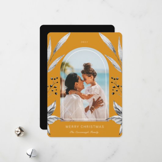 フェスティバルリーフArchフォトフレームホリデーカード シーズンカード (正面/裏面インサイチュ)