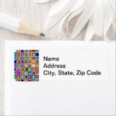 フェスティバルレインボーテクスチャモザイクタイルパターン ラベル (インサイチュ)