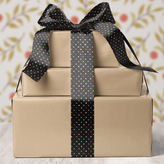 フェスティバルレインボー水玉模様クリスマス サテンリボン