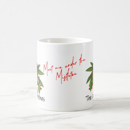 フェスティバルレッドがミスタントクリスマスの下で私に会う コーヒーマグカップ (中央)