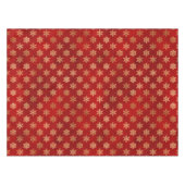 フェスティバルレッドとゴールドフォイル冬の雪片 テーブルクロス (正面(横))