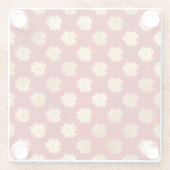 フェスティバルレッドとゴールドフォイル冬ポインセチア花 ガラスコースター (裏面)