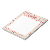 フェスティバルレッドとピンクのスノーフレークの星 ノートパッド (回転)