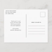 フェスティバルレッドと金ゴールドクリスマスボウありがとう ポストカード (裏面)