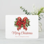 フェスティバルレッドと金ゴールドクリスマスボウ シーズンカード (スタンド正面)