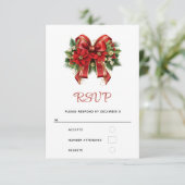 フェスティバルレッドと金ゴールドクリスマスボウ 出欠カード (スタンド正面)