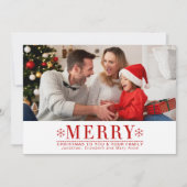 フェスティバルレッドはっきりしたタイポグラフィフォトクリスマスカード 招待状 (正面)