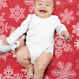 フェスティバルレッドウィンタースノーフレークスパターンホリデー フリースブランケット