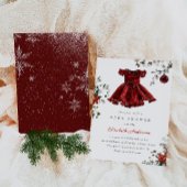 フェスティバルレッドウィンターベビーシャワー招待状ガール 招待状