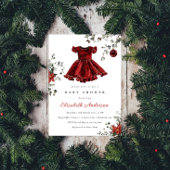 フェスティバルレッドウィンターベビーシャワー招待状ガール 招待状