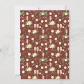 フェスティバルレッドウォーターカラーシャンパンクリスマスパーティー 招待状 (裏面)