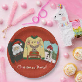フェスティバルレッドウールブリーセータークリスマスパーティー ペーパープレート (パーティー)