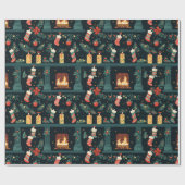 フェスティバルレッドキャンディーケーンギフトラップ ラッピングペーパー (フラット)