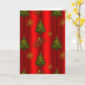 フェスティバルレッドクリスマスと金ゴールドノール カード (黄色い花)