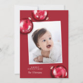 フェスティバルレッドクリスマスオーナメント写真 シーズンカード (正面)