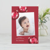 フェスティバルレッドクリスマスオーナメント写真 シーズンカード (スタンド正面)