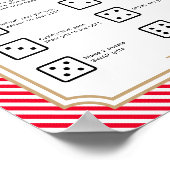 フェスティバルレッドクリスマスギフト交換サイコロゲームの看板 ポスター (角)