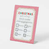 フェスティバルレッドクリスマスギフト交換サイコロゲームの看板 台座サイン (正面)