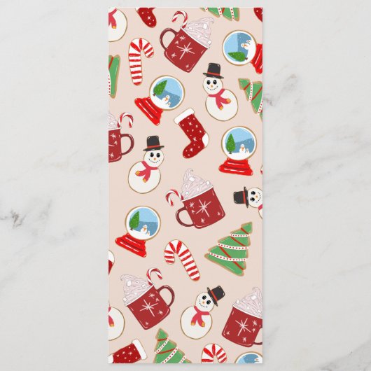 フェスティバルレッドクリスマスクッキーイラストレーションパターン メニュー (裏面)