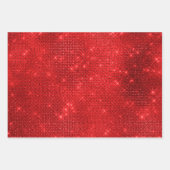 フェスティバルレッドクリスマスクッキーイラストレーションパターン ラッピングペーパーシート (正面3)