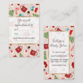 フェスティバルレッドクリスマスクッキーイラストレーションパターン 予約カード (正面/裏面)