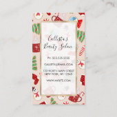 フェスティバルレッドクリスマスクッキーイラストレーションパターン 割引カード (裏面)