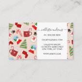 フェスティバルレッドクリスマスクッキーイラストレーションパターン 名刺 (裏面)