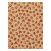 フェスティバルレッドクリスマスサボテンの花オン金ゴールド テーブルクロス (正面)