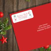 フェスティバルレッドクリスマススノーフレーク差出人住所 ラベル