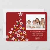 フェスティバルレッドクリスマスツリーホリデイフォトカード シーズンカード (正面)