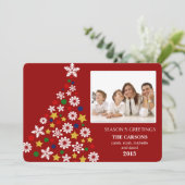フェスティバルレッドクリスマスツリーホリデイフォトカード シーズンカード (スタンド正面)