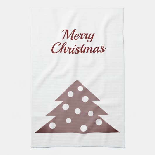 フェスティバルレッドクリスマスツリーホリデーキッチンタオル キッチンタオル (縦)