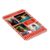 フェスティバルレッドクリスマスパターン祖父母の写真 マグネット (右側)