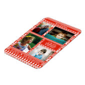 フェスティバルレッドクリスマスパターン祖父母の写真 マグネット (左側)