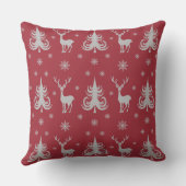 フェスティバルレッドクリスマスパターン クッション (裏面)
