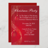 フェスティバルレッドクリスマスパーティの招待状 招待状 (正面/裏面)